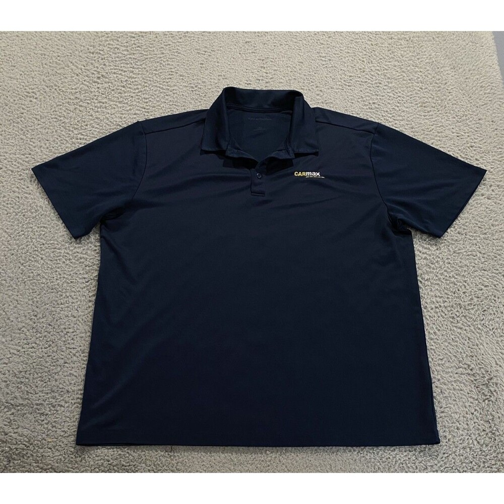 Carmax Shirt Mens 2XL Blue Short Sleeve Polo Collared Employee Uniform